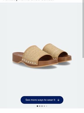 Seychelles Woven Slide Mules in Natural Tan